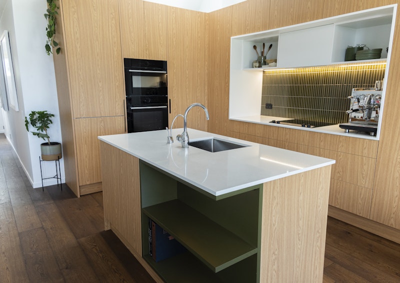 Olive Loves Oak A Small Kitchen Story — kitchen by Kitchen Studio Wellington, Wellington — NKBA Excellence in Design 2025