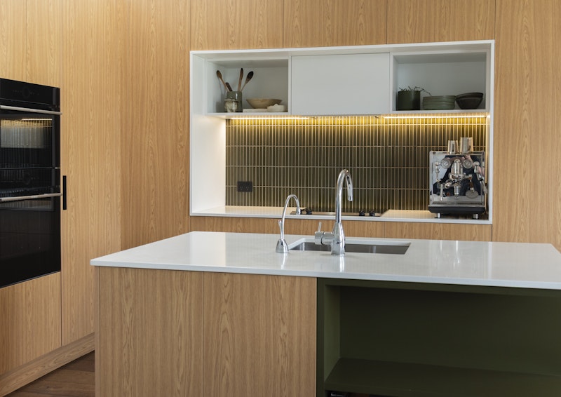 Olive Loves Oak A Small Kitchen Story — kitchen by Kitchen Studio Wellington, Wellington — NKBA Excellence in Design 2025