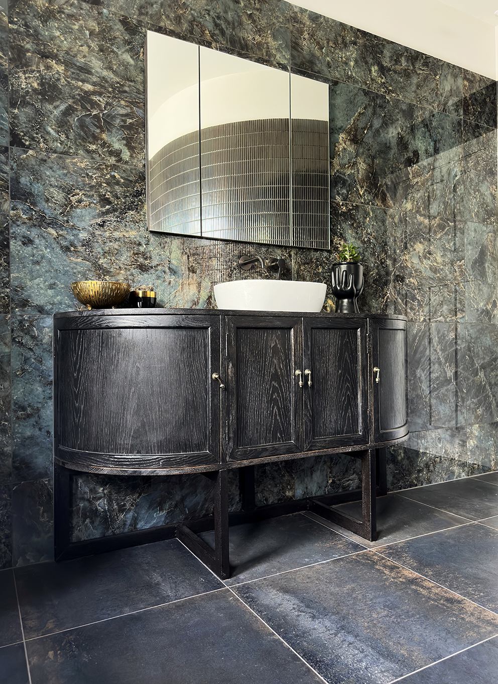 Moody Sanctuary — bathroom by Spaces Ink Design, Canterbury — NKBA Excellence in Design 2025