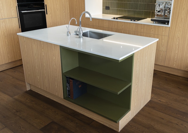 Olive Loves Oak A Small Kitchen Story — kitchen by Kitchen Studio Wellington, Wellington — NKBA Excellence in Design 2025