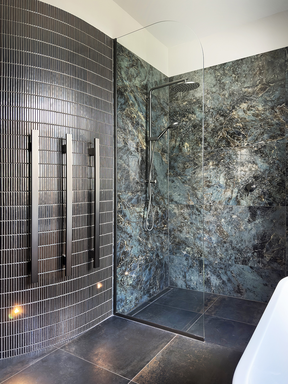 Moody Sanctuary — bathroom by Spaces Ink Design, Canterbury — NKBA Excellence in Design 2025